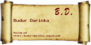 Budur Darinka névjegykártya